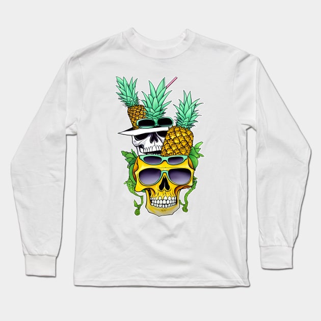 Skull Pineapple Long Sleeve T-Shirt by silentboy